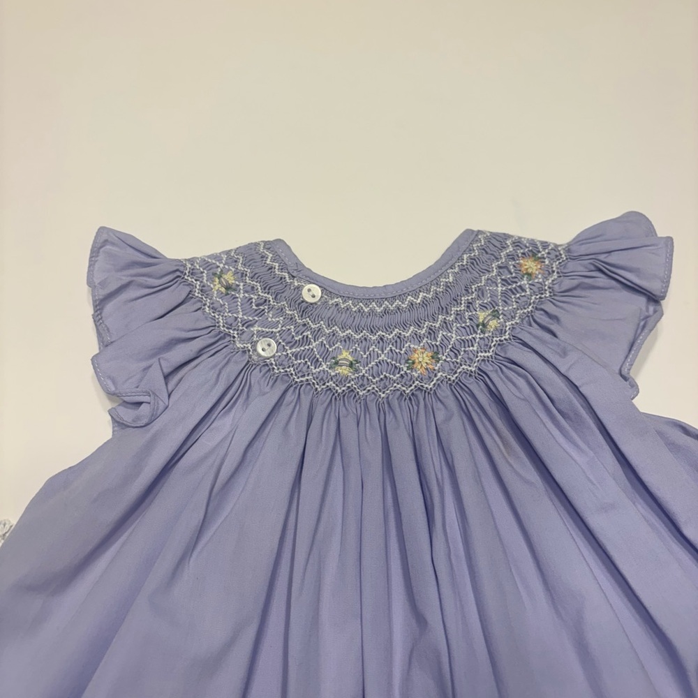 PETIT AMI DRESS SMOCKING SIZE 12 MONTHS
COLOR LAVENDER - Picture 6 of 10